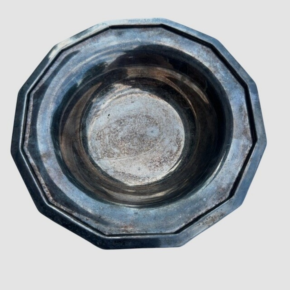 Windsor Plate Vintage Silverplate Candy Dish Octagonal Geometric 7.5in
